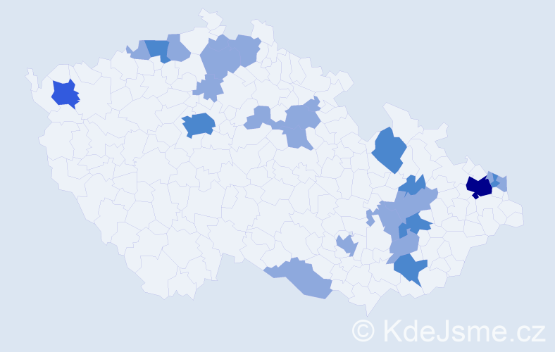 Jméno: 'Rosalinda', počet výskytů 39 v celé ČR