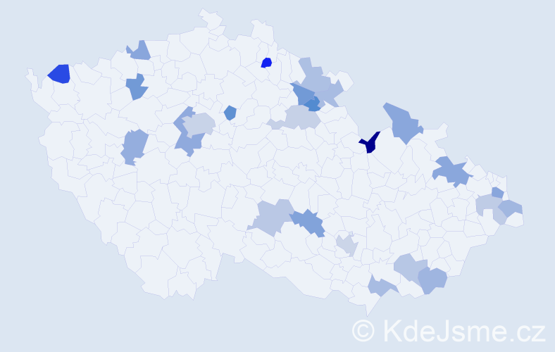 Jméno: 'Aron', počet výskytů 34 v celé ČR