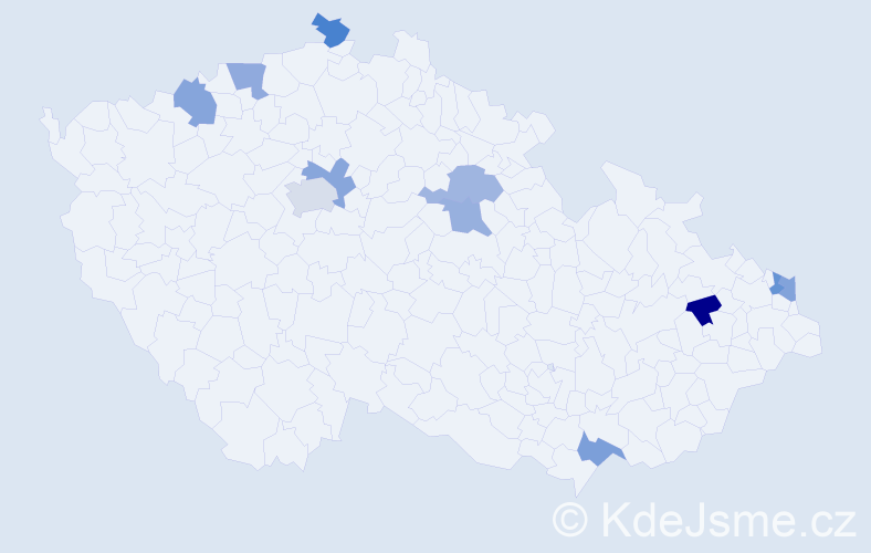 Jméno: 'Xénia', počet výskytů 12 v celé ČR