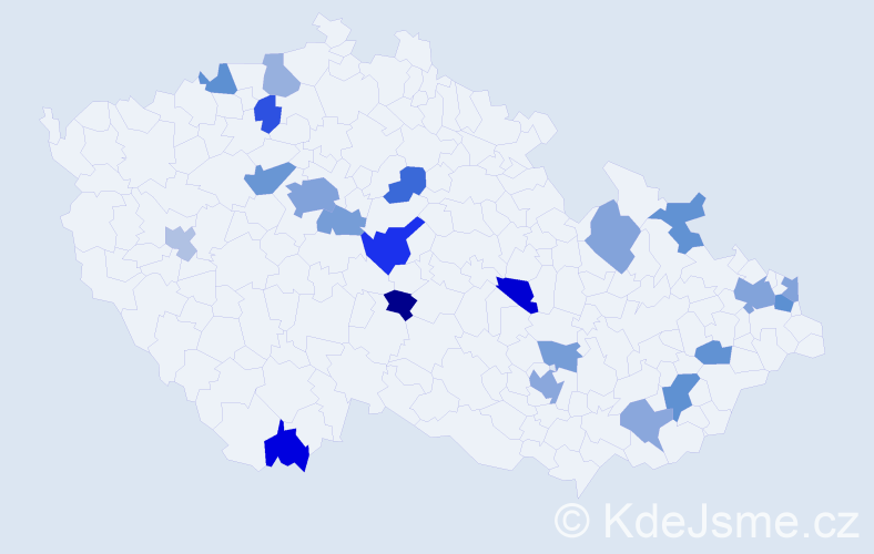 Jméno: 'Alexa', počet výskytů 39 v celé ČR