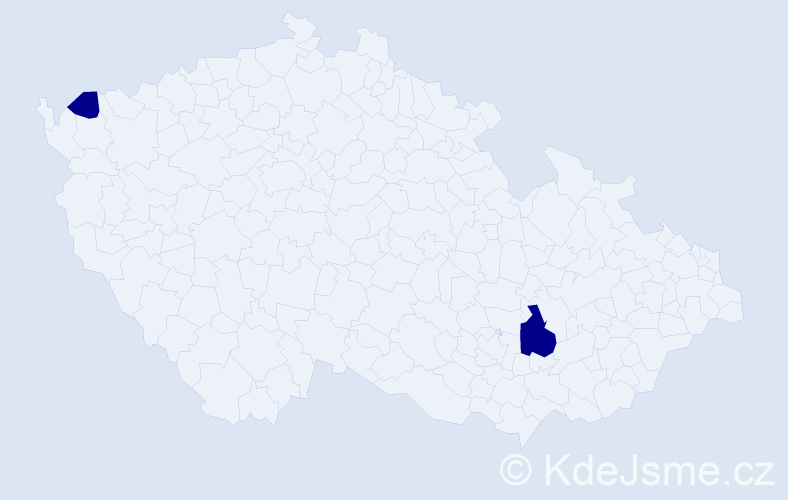 Jméno: 'Genovéfa', počet výskytů 2 v celé ČR