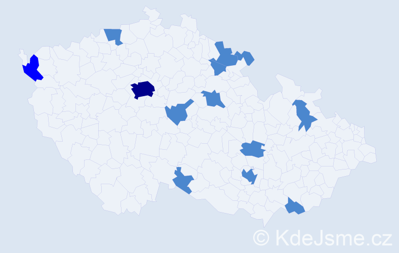 Jméno: 'Romanka', počet výskytů 16 v celé ČR
