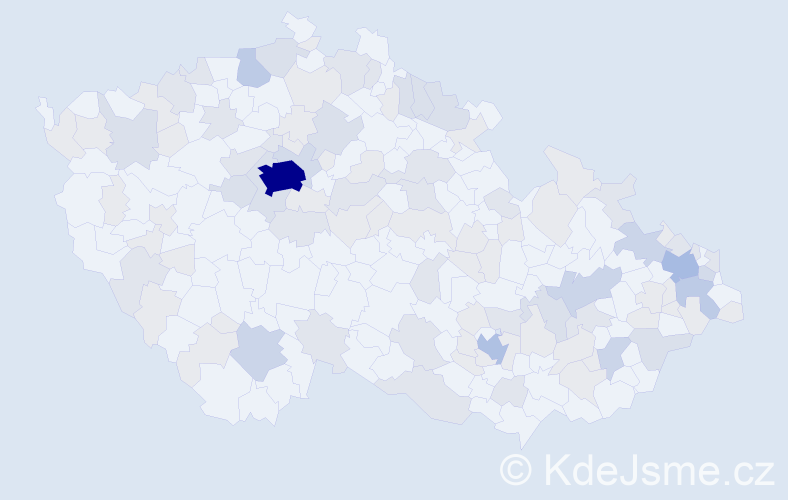 Jméno: 'Olivie', počet výskytů 251 v celé ČR