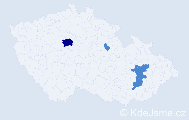 Jméno: 'Elaine', počet výskytů 7 v celé ČR
