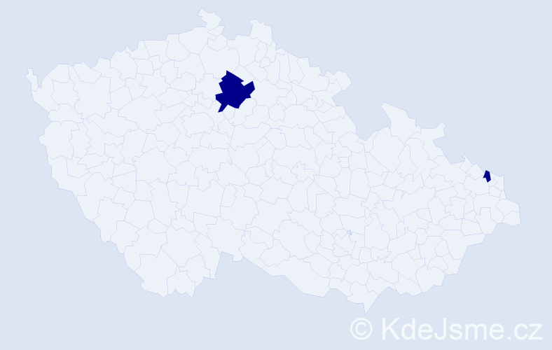 Jméno: 'Kunigunda', počet výskytů 2 v celé ČR