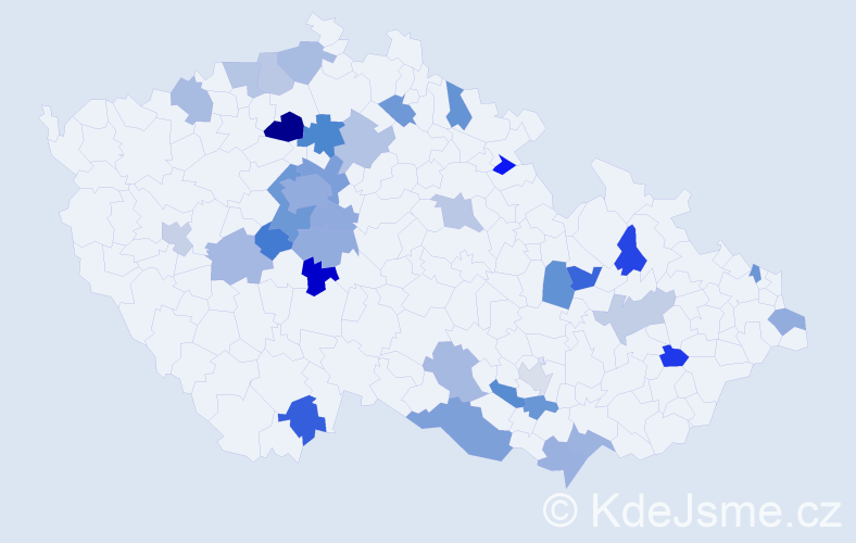 Jméno: 'Klementina', počet výskytů 53 v celé ČR
