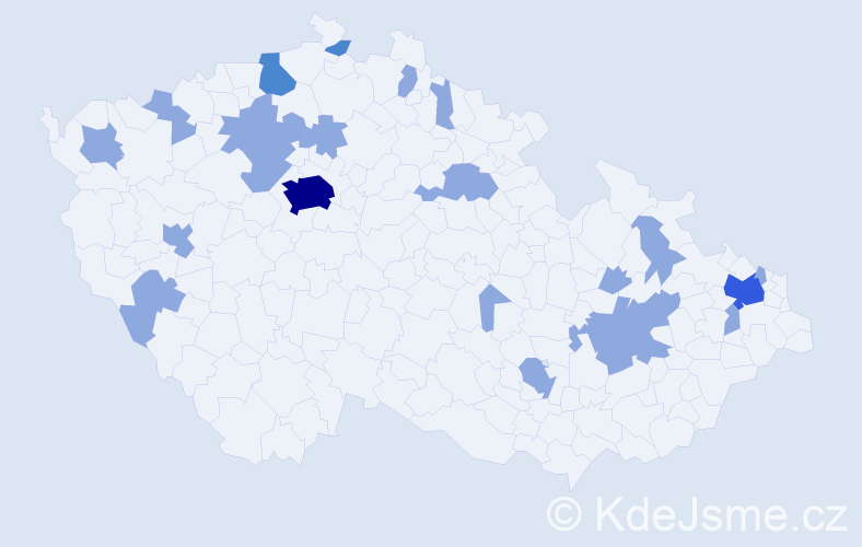 Jméno: 'Anička', počet výskytů 35 v celé ČR