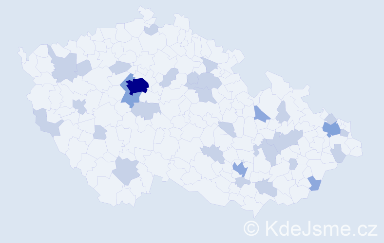 Jméno: 'Melichar', počet výskytů 49 v celé ČR