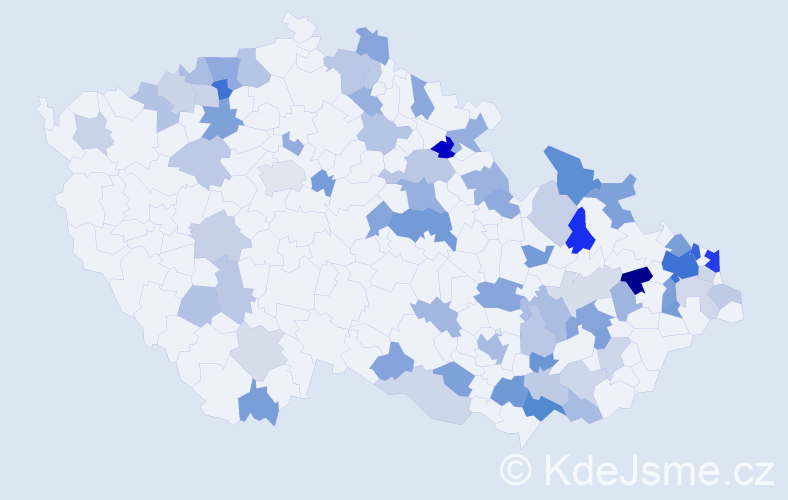 Jméno: 'Justína', počet výskytů 133 v celé ČR