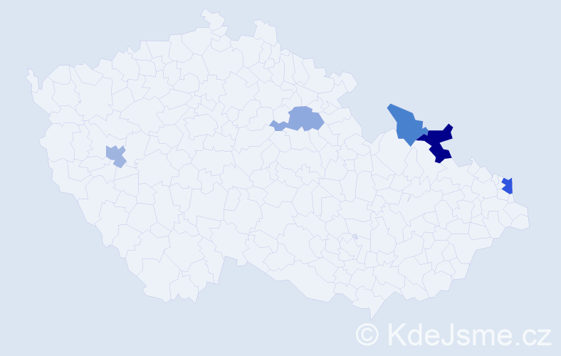 Jméno: 'Polixeni', počet výskytů 7 v celé ČR