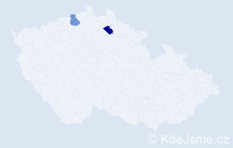 Jméno: 'Dominik Dan', počet výskytů 2 v celé ČR