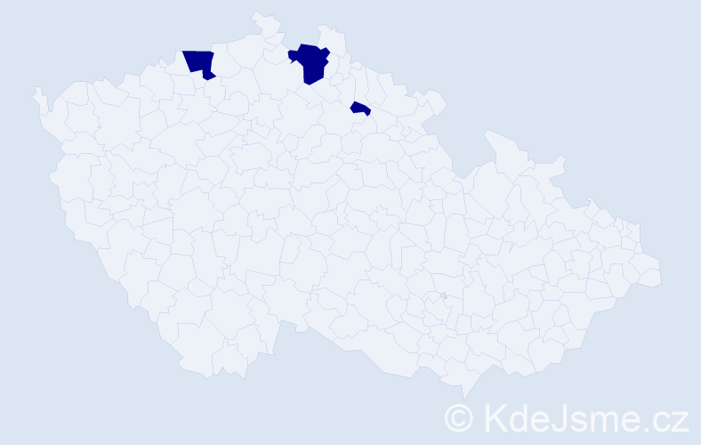Jméno: 'Travis', počet výskytů 3 v celé ČR