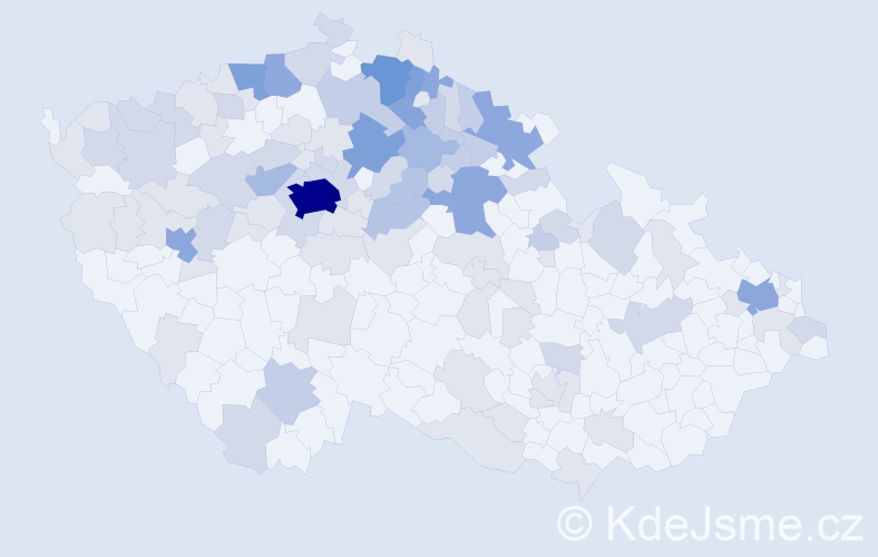 Jméno: 'Hanička', počet výskytů 266 v celé ČR