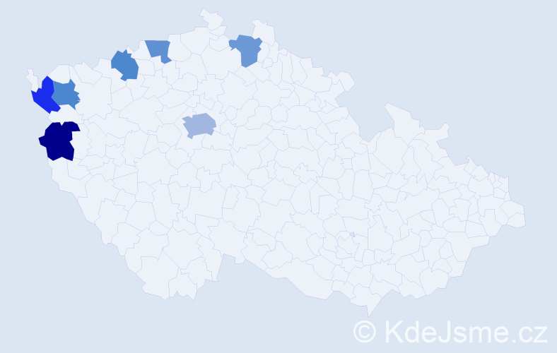 Jméno: 'Thi Vi', počet výskytů 9 v celé ČR