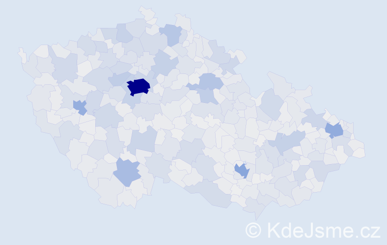 Jméno: 'Milena', počet výskytů 25608 v celé ČR