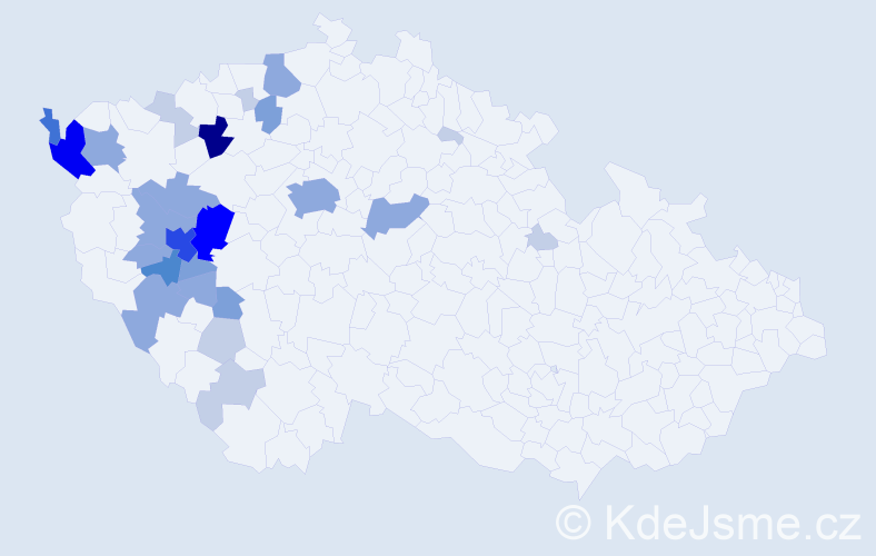 Jméno: 'Ventel', počet výskytů 79 v celé ČR