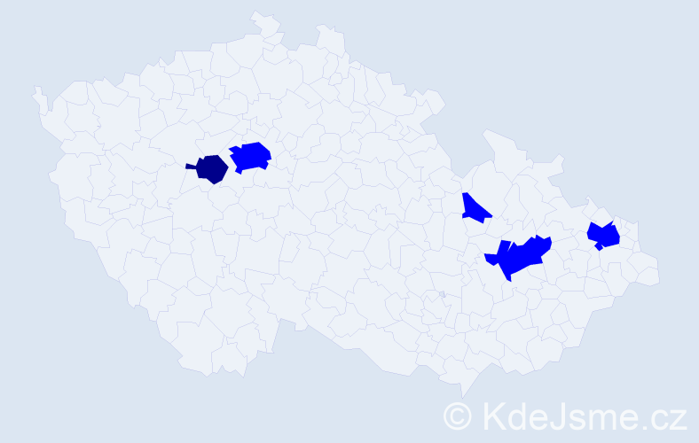 Jméno: 'Atanasia', počet výskytů 6 v celé ČR