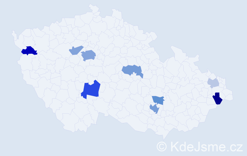 Jméno: 'Farid', počet výskytů 18 v celé ČR