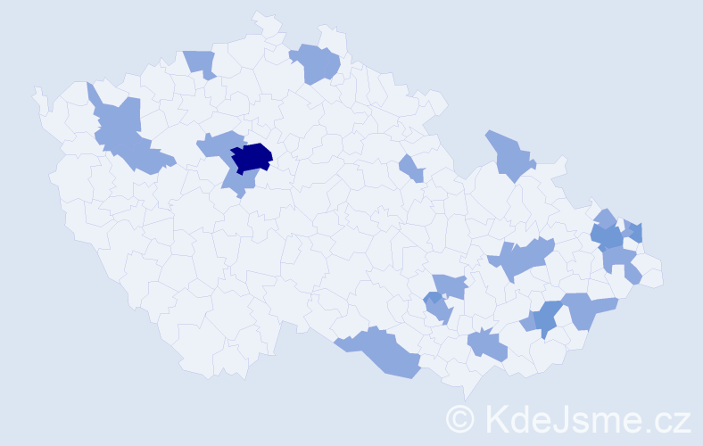 Jméno: 'Rudolfína', počet výskytů 33 v celé ČR