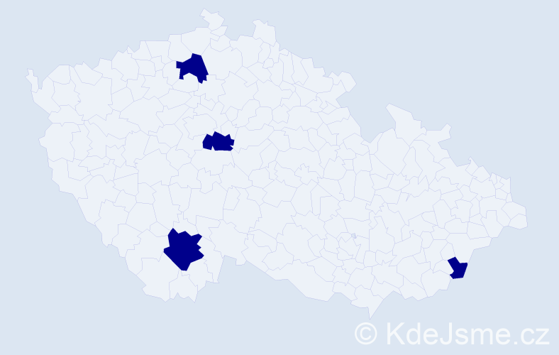 Jméno: 'Daniel Petr', počet výskytů 4 v celé ČR