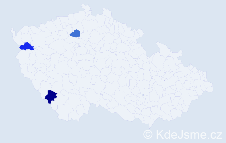 Jméno: 'Ištván', počet výskytů 3 v celé ČR