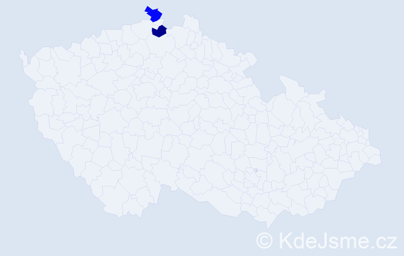 Jméno: 'Dám', počet výskytů 2 v celé ČR