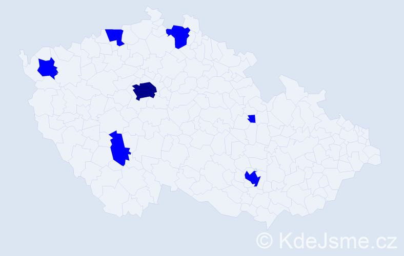 Jméno: 'Metin', počet výskytů 8 v celé ČR