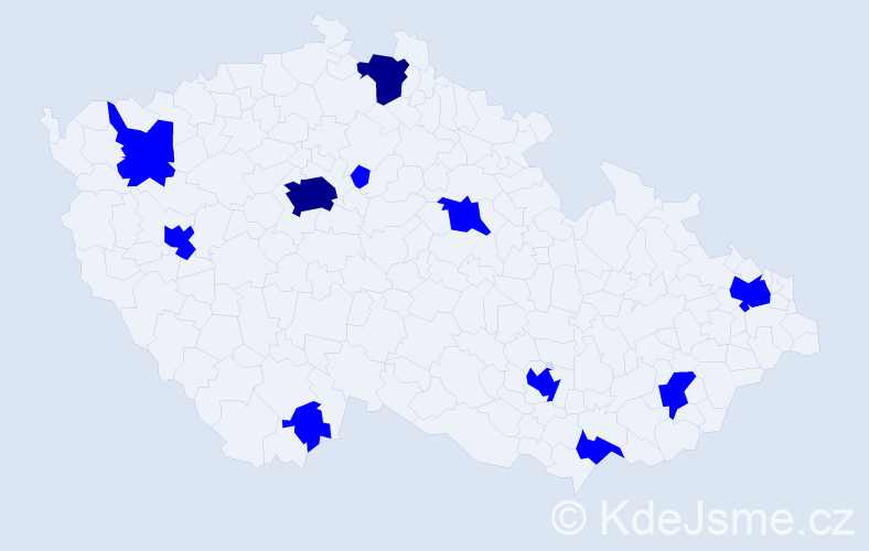 Jméno: 'Jan Gabriel', počet výskytů 13 v celé ČR