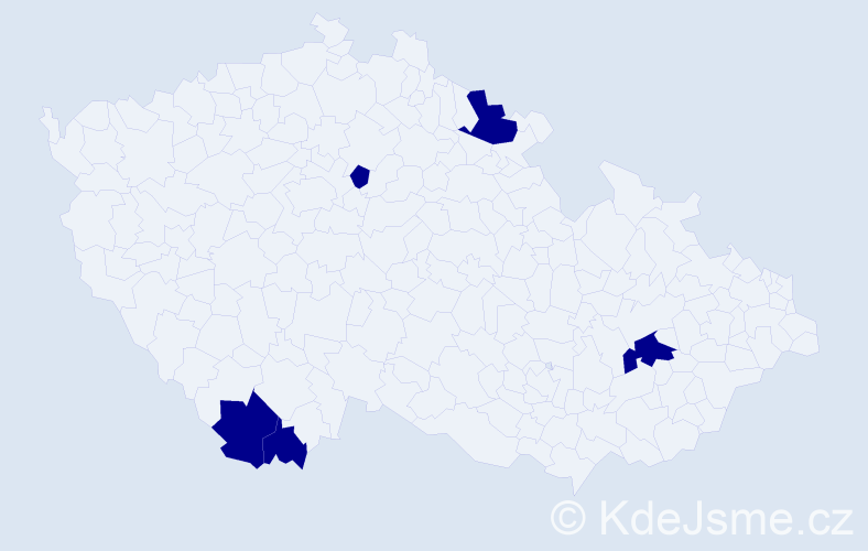 Jméno: 'Vang', počet výskytů 5 v celé ČR