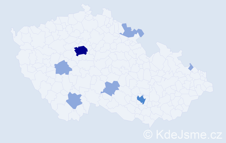 Jméno: 'Helene', počet výskytů 15 v celé ČR