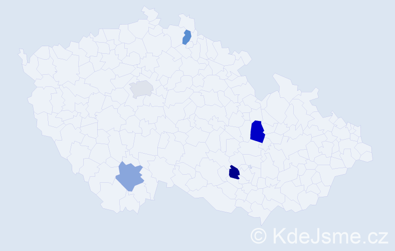 Jméno: 'Liridon', počet výskytů 5 v celé ČR