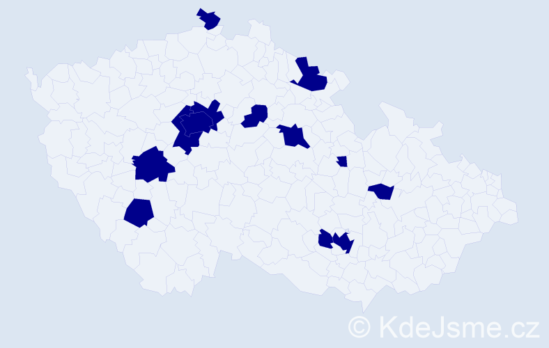 Jméno: 'Anuše', počet výskytů 13 v celé ČR