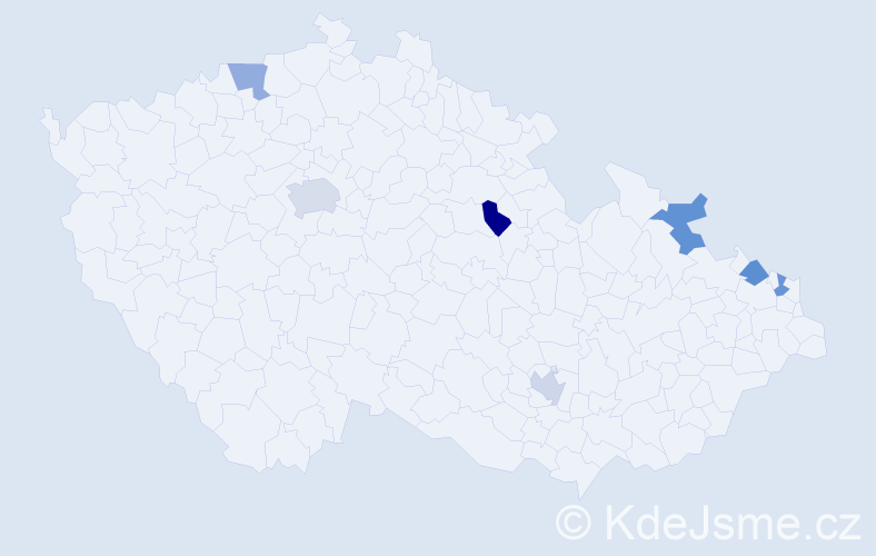 Jméno: 'Meri', počet výskytů 8 v celé ČR