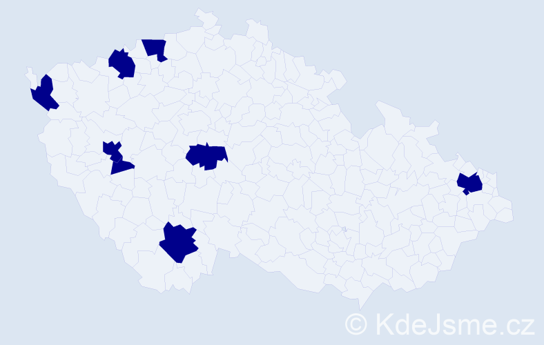 Jméno: 'Qui', počet výskytů 8 v celé ČR