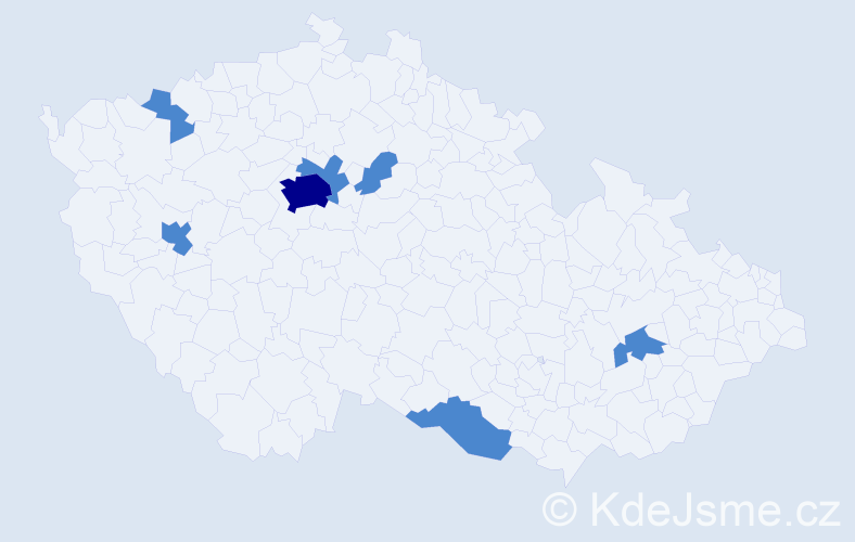 Jméno: 'Semír', počet výskytů 9 v celé ČR