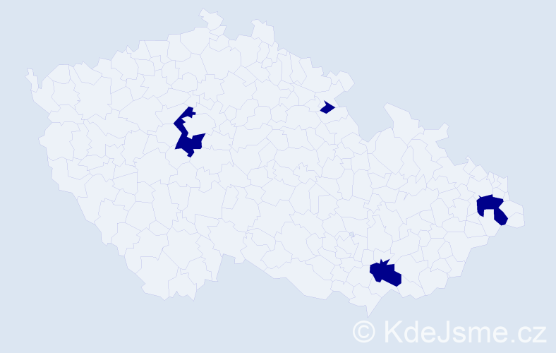 Jméno: 'Štěpán Jiří', počet výskytů 4 v celé ČR