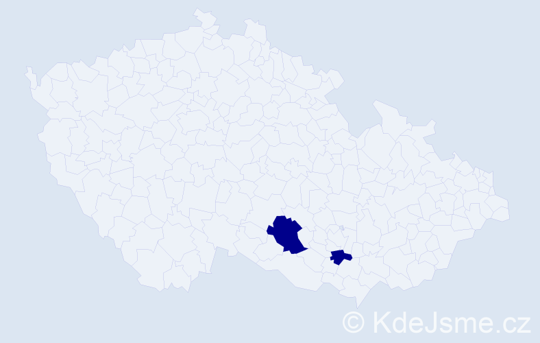 Jméno: 'Vika', počet výskytů 2 v celé ČR