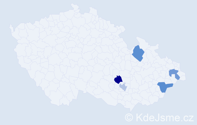 Jméno: 'Daren', počet výskytů 5 v celé ČR