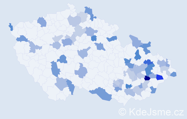 Jméno: 'Livie', počet výskytů 86 v celé ČR