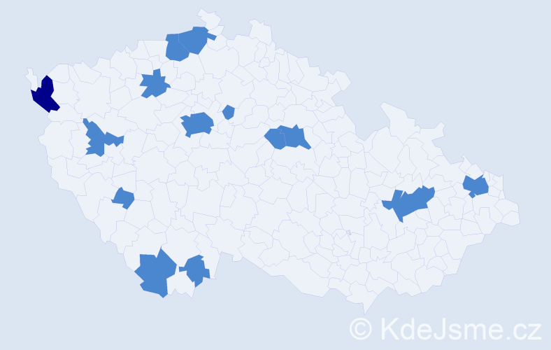 Jméno: 'Iosif', počet výskytů 16 v celé ČR