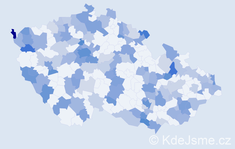 Jméno: 'William', počet výskytů 291 v celé ČR