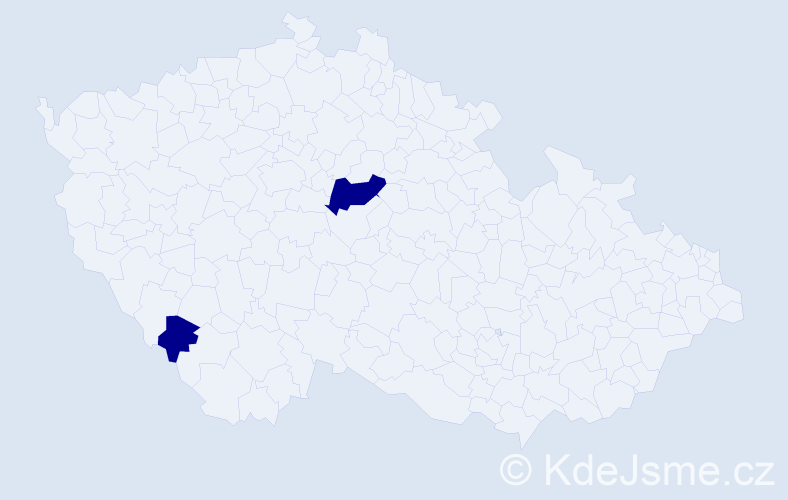 Jméno: 'Viola Victoria', počet výskytů 2 v celé ČR