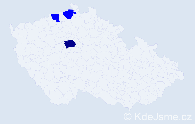 Jméno: 'Rudolf Jan', počet výskytů 4 v celé ČR
