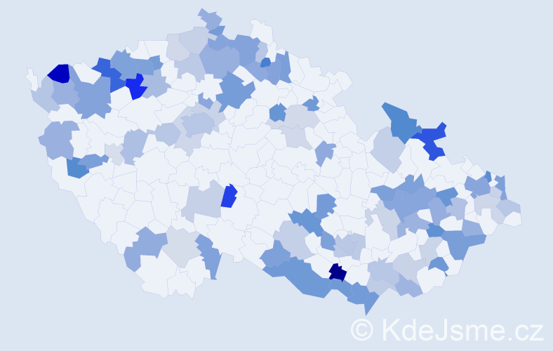 Jméno: 'Anastázia', počet výskytů 143 v celé ČR