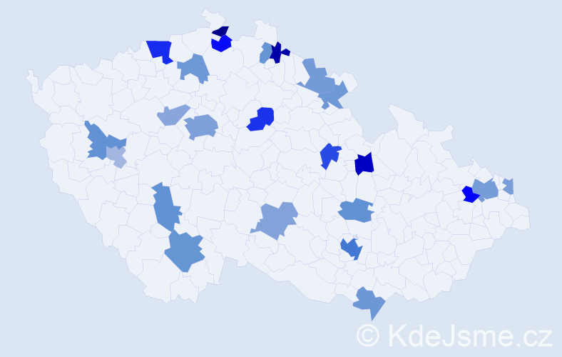 Jméno: 'Aisha', počet výskytů 42 v celé ČR