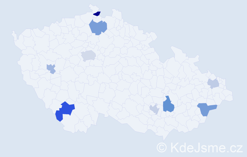 Jméno: 'Tomáš Petr', počet výskytů 10 v celé ČR