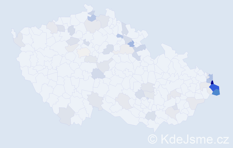 Jméno: 'Ewa', počet výskytů 98 v celé ČR