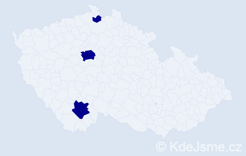 Jméno: 'Hakija', počet výskytů 3 v celé ČR