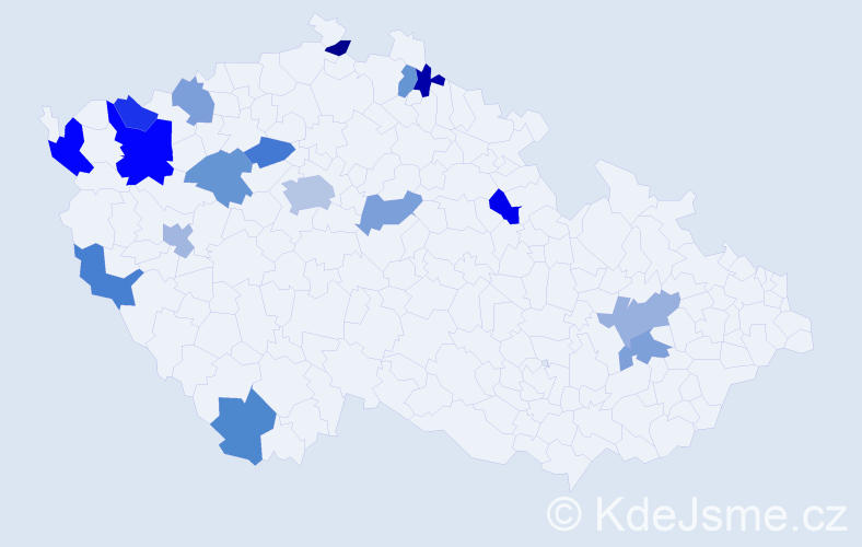 Jméno: 'Nhu', počet výskytů 23 v celé ČR