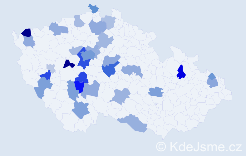 Jméno: 'Róza', počet výskytů 53 v celé ČR